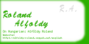 roland alfoldy business card