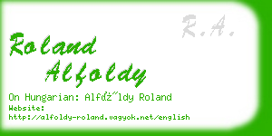 roland alfoldy business card